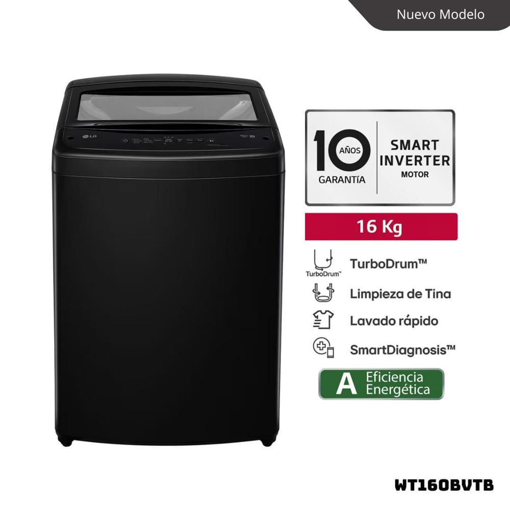 LAVADORA LG TURBODRUM 16 KG CARGA SUPERIOR ONYX NEGRO - WT16OBVTB