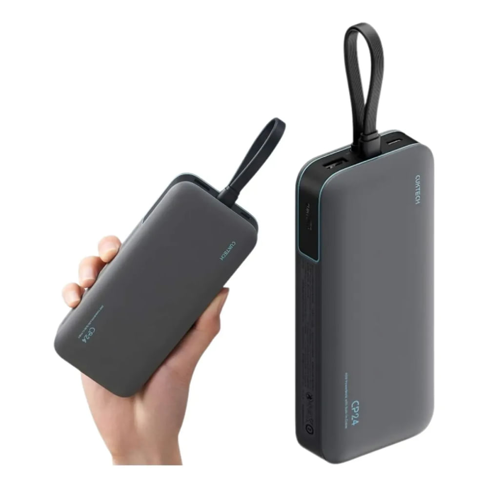 Cuktech Power Bank LPB200N 20000mAh 40W PD PPS Con Cable Integrado Gris