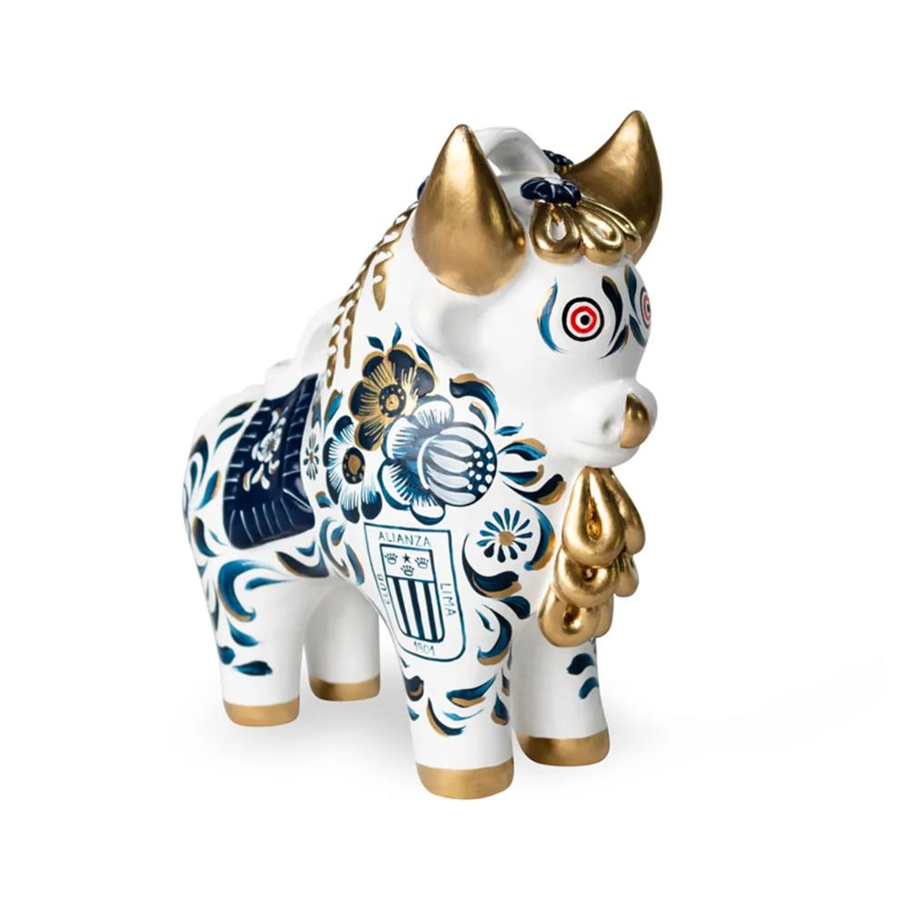 TORITO DE PUCARÁ BLANCO - CLUB ALIANZA LIMA 20 CM