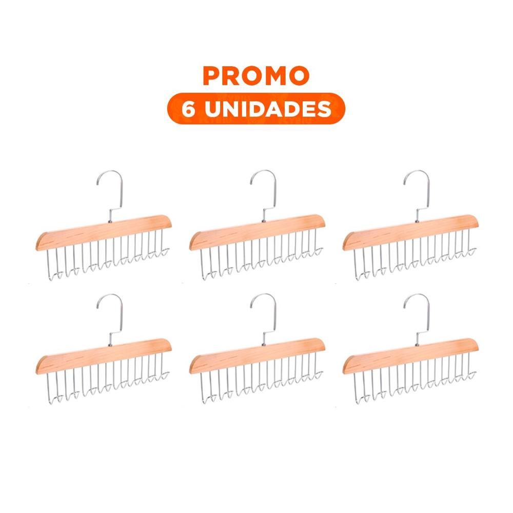 Pack6 Portaobjetos Practico con Ocho Ganchos para Uso Diario