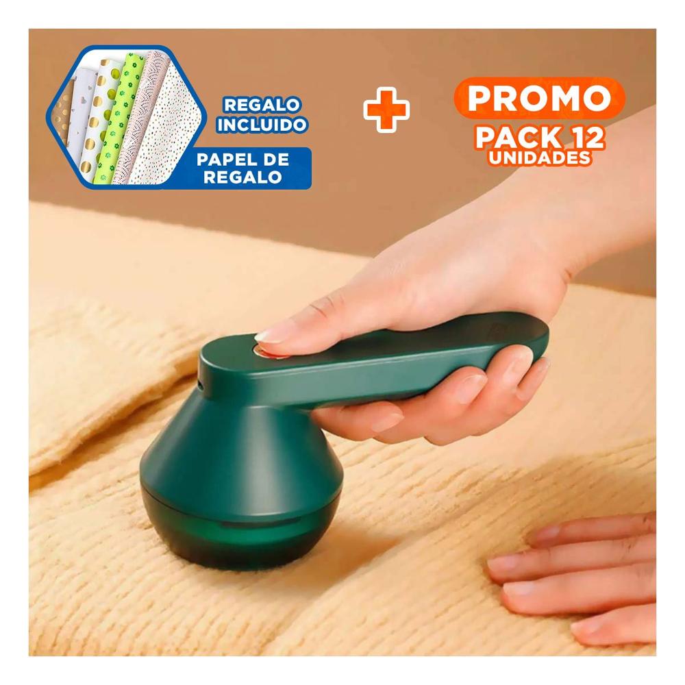 Pack12 Artefacto Electrico Quitapelusas Duradero Verde Hogar Plus Y+Papel Regalo