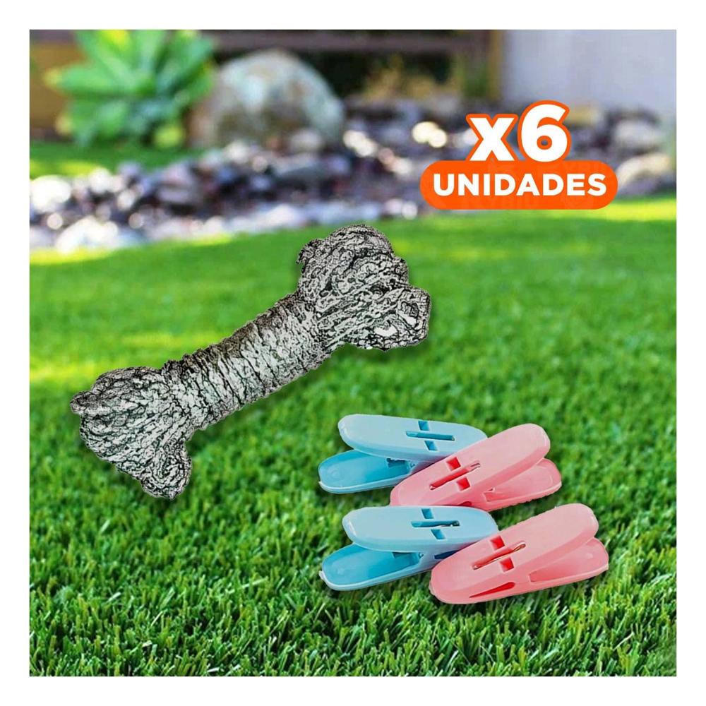 Pack6 Pinzas de Ropa Curvas de Plastico Multicolor con Cuerda para Tendido Y+Regalo Sticker