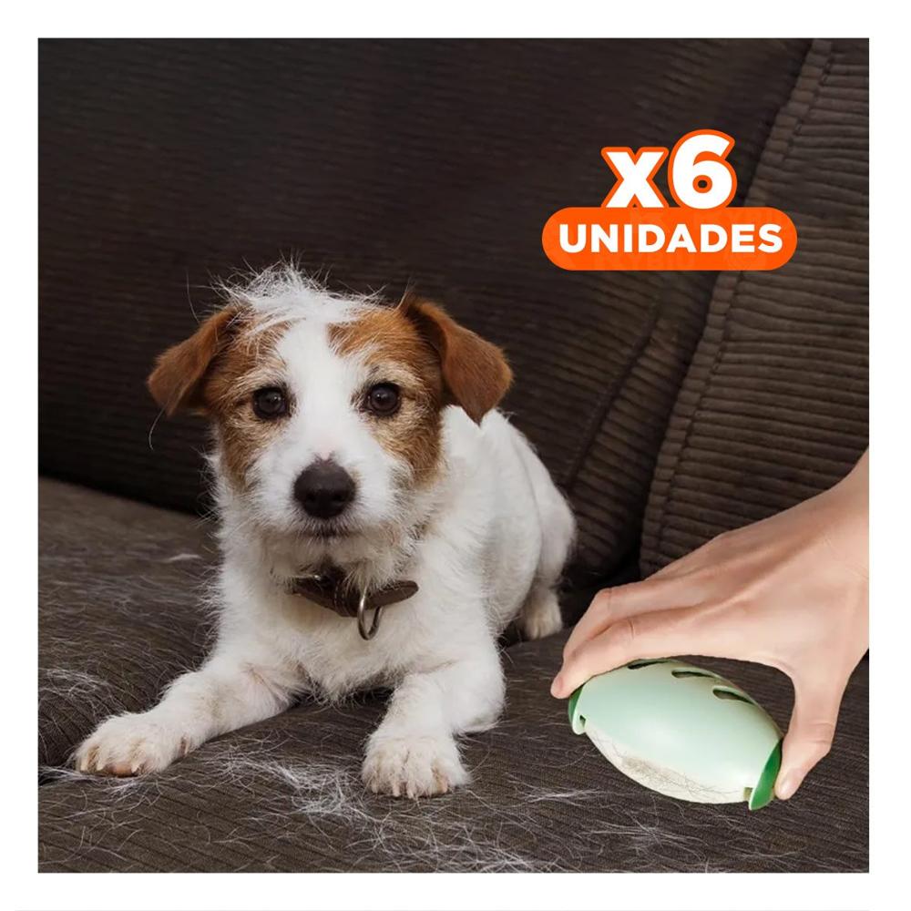 Pack6 Aspirador Quita Pelusa Reutilizable Verde Facil De Manejar Y+Papel Regalo