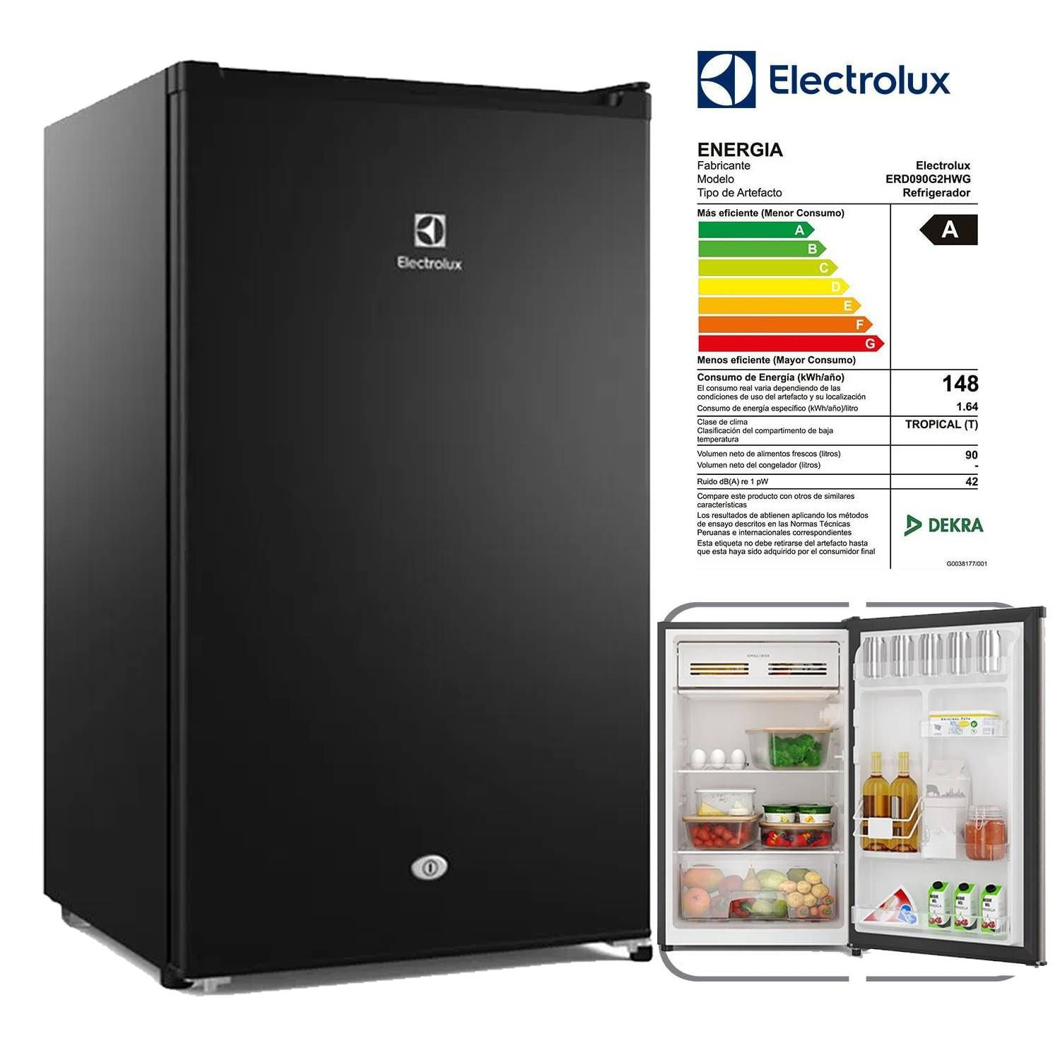 Frigobar Electrolux ERD090G2HWB 90Lt Negro