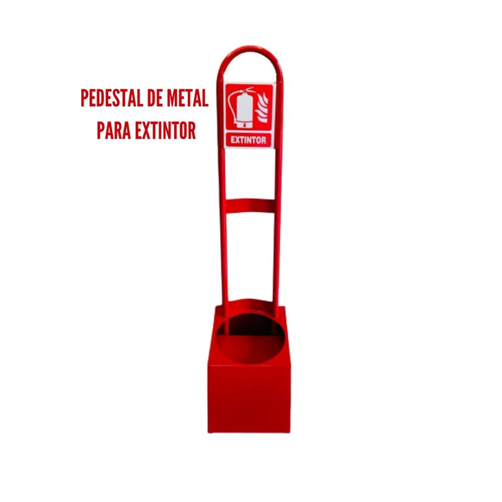 PEDESTAL DE METAL PARA EXTINTOR- ALTURA 1M