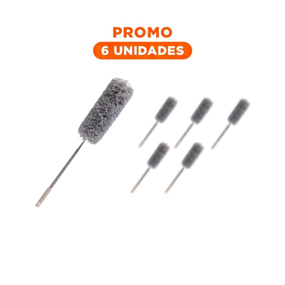 Pack6 Atrapapolvo Expandible Funcional para Muebles y Estantes Plomo Casa