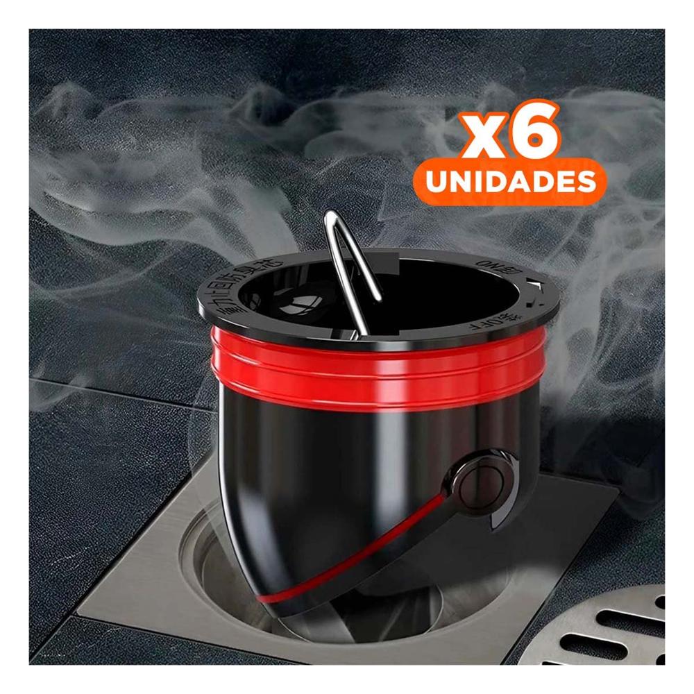 Pack6 Nucleo de Piso Negro con Drenaje Seguro para Espacio Higienico Y+Regalo Sticker