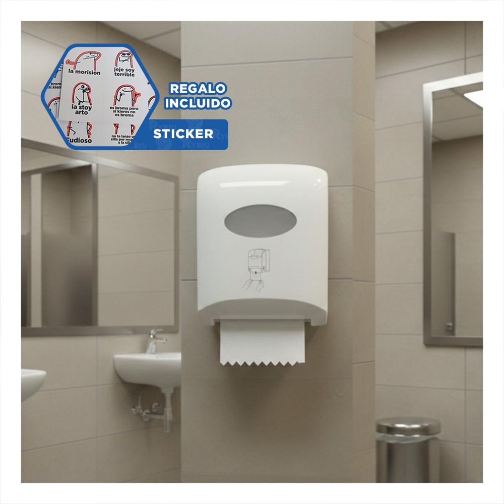 Dispensador Blanco Papel Toalla en Rollo Horizontal para Cocina Y+Regalo Sticker