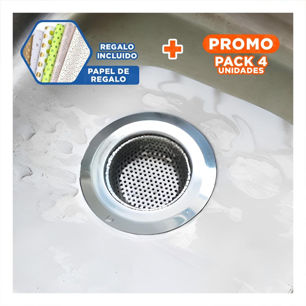 Pack4 Filtro Filtrador Plateado de Conducto para Control de Residuos Solidos Y+Papel Regalo