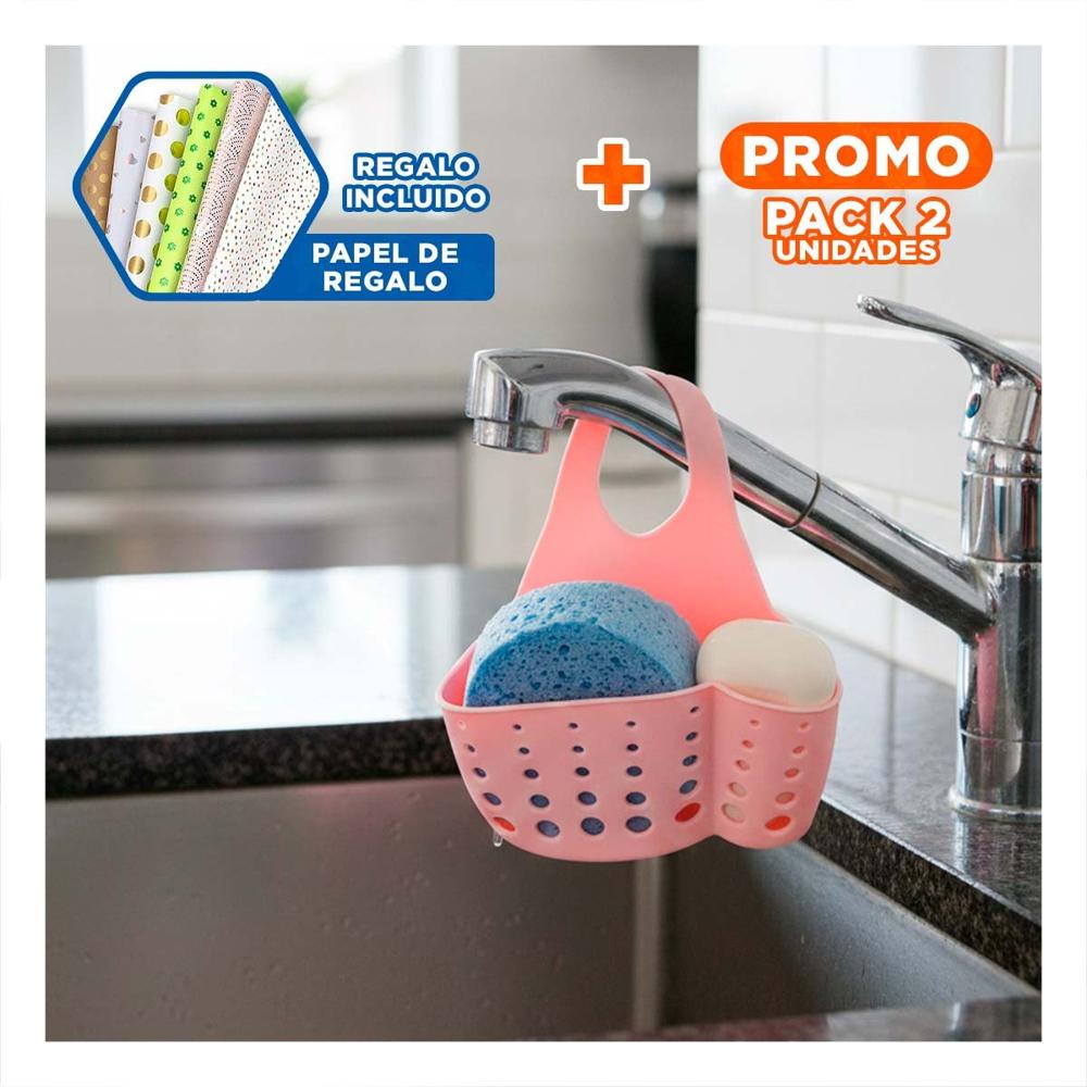 Pack2 Cajon Colgante Rosado para Organizar Productos y Esponjas 19x15cm Y+Papel Regalo