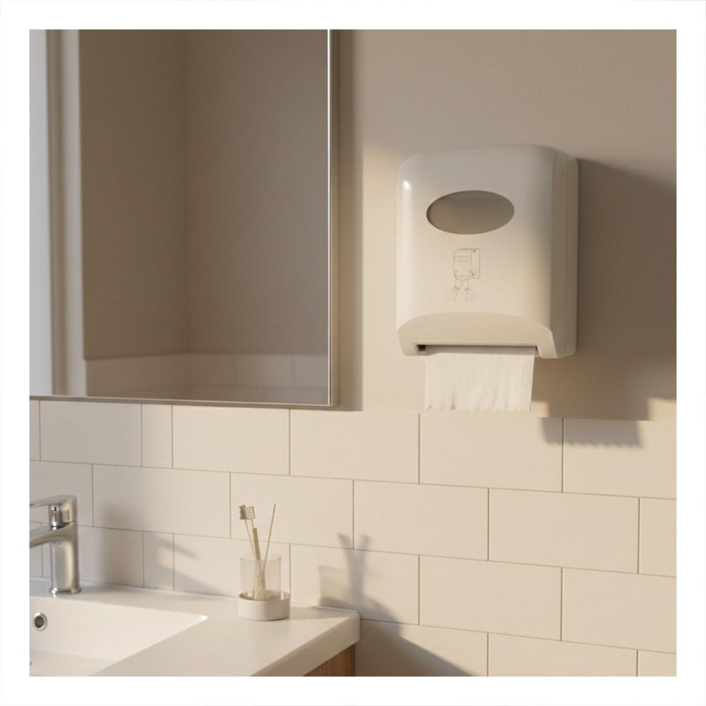 Contenedor Papel Toalla Horizontal Blanco en Rollo para Cocina y Uso Diario