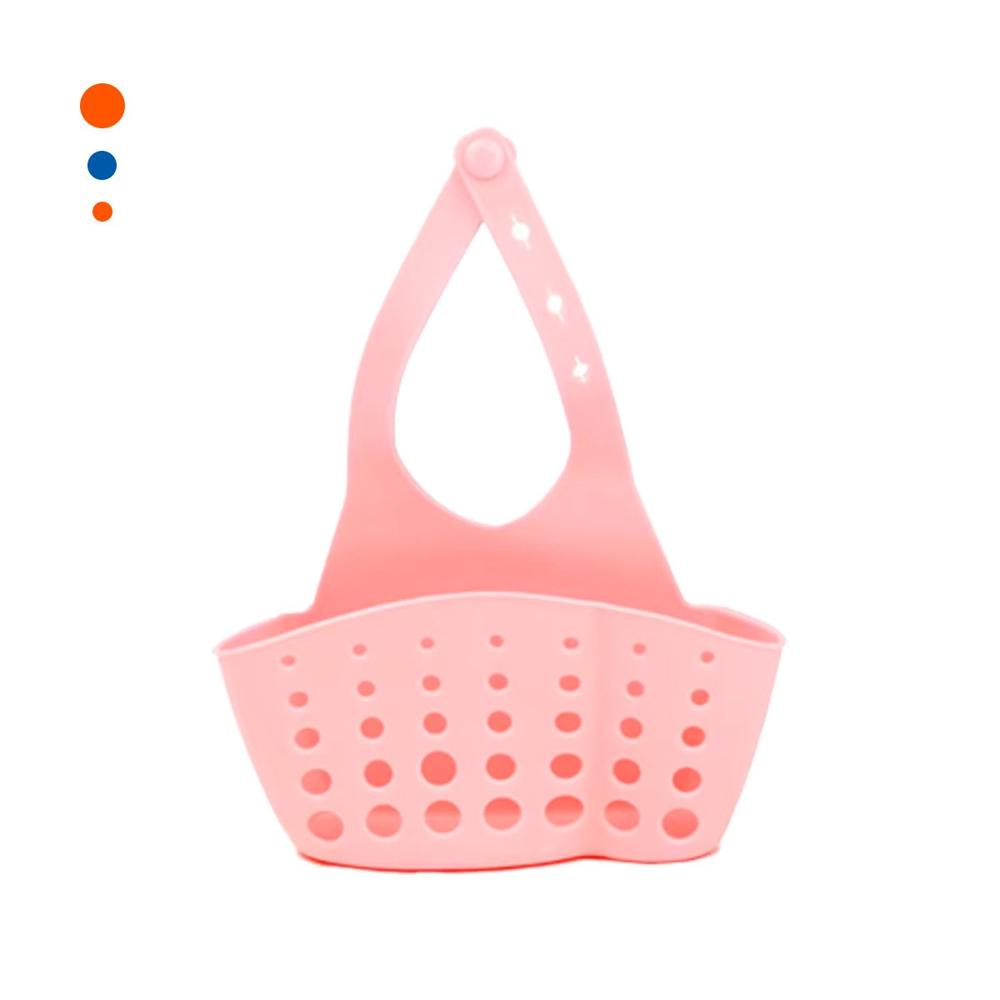 Soporte Colgante Rosado para Esponjas y Utensilios de Cocina 19x15cm Y+Papel Regalo