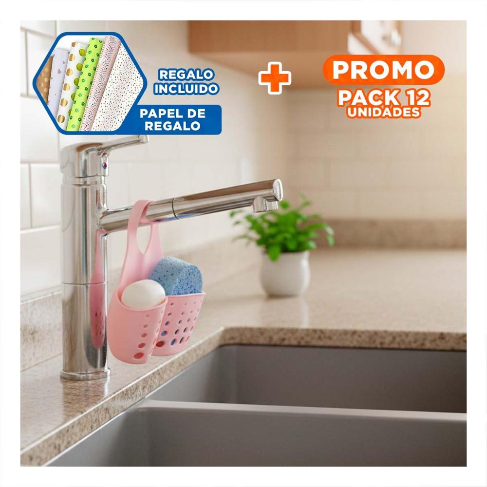 Pack12 Repisas Colgante Rosado para Esponjas y Accesorios 19x15cm Y+Papel Regalo