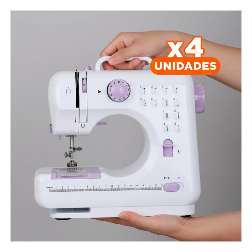 Pack4 Cosedora para Costura Diaria en Hogar con Formato Chico Color Blanco