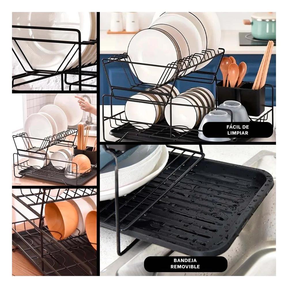 Estructura de Cocina con Puertas y 2 Niveles de Color Negro Y+Post It