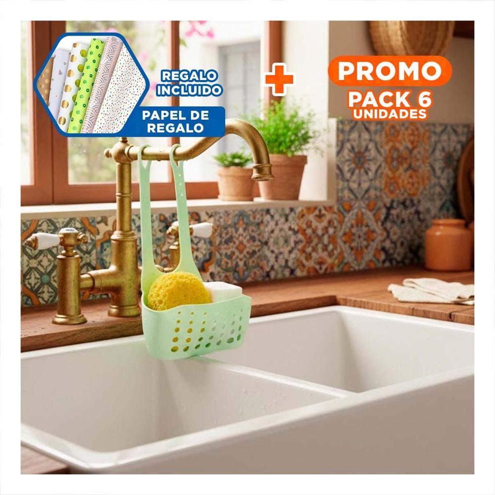 Pack6 Repisas Colgante Verde para Mantener Orden en la Cocina 19x15cm Y+Papel Regalo