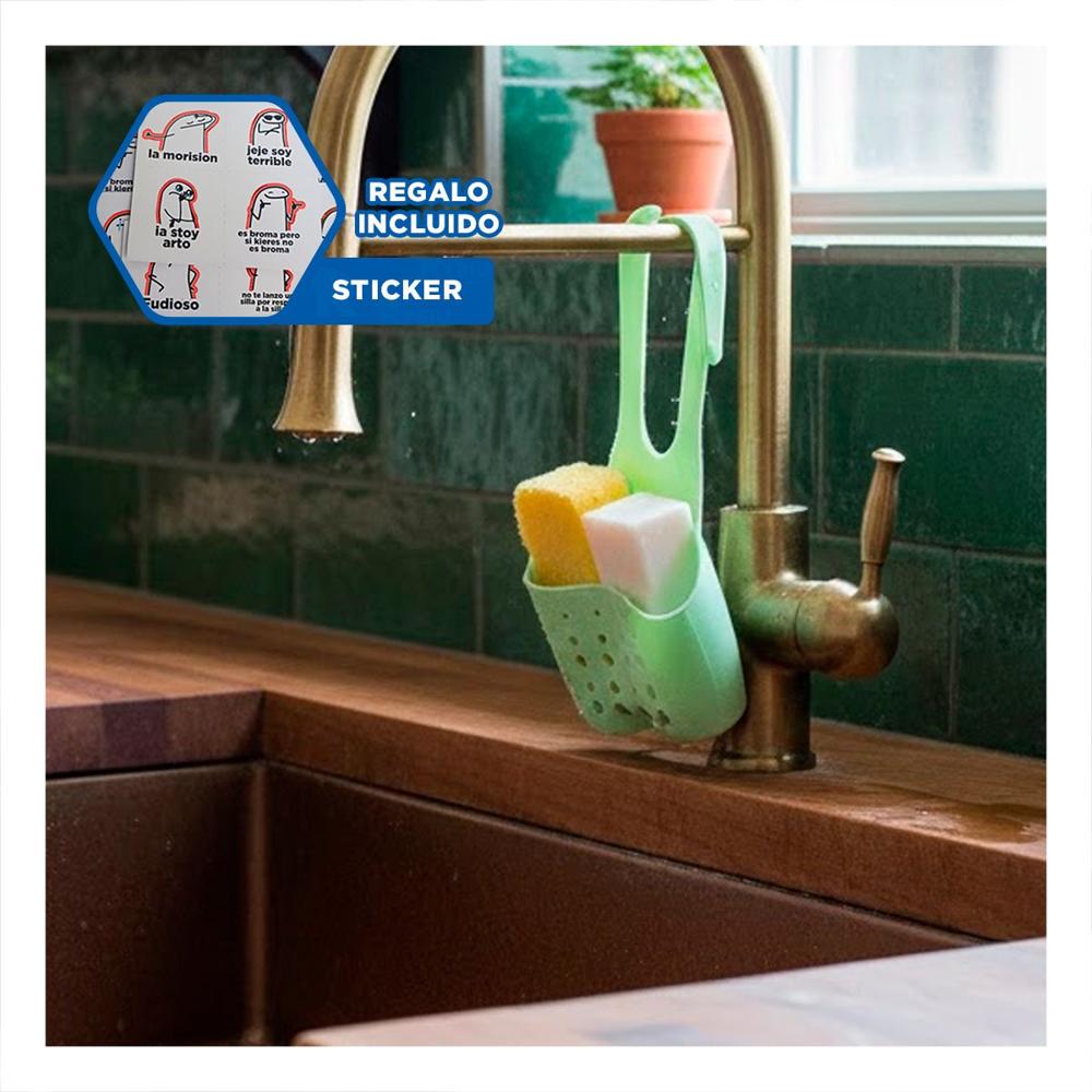 Soporte Colgante Verde para Mantener Orden en el Bano 19x15cm Y+Regalo Sticker