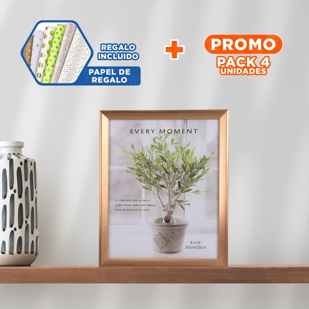 Pack4 Marco para Foto de Mesa que Complementa la Decoracion de Sala u Oficina Y+Papel Regalo