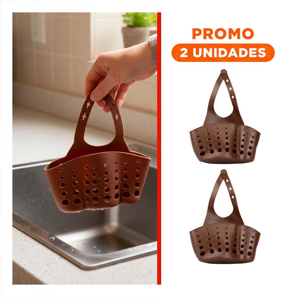 Pack2 Soporte Colgante Marron Practica Organizacion en el Hogar 19x15cm