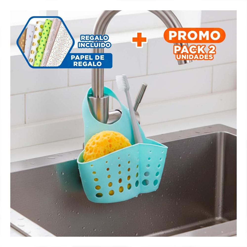 Pack2 Cajon Colgante Celeste para Organizar Productos y Esponjas 19x15cm Y+Papel Regalo