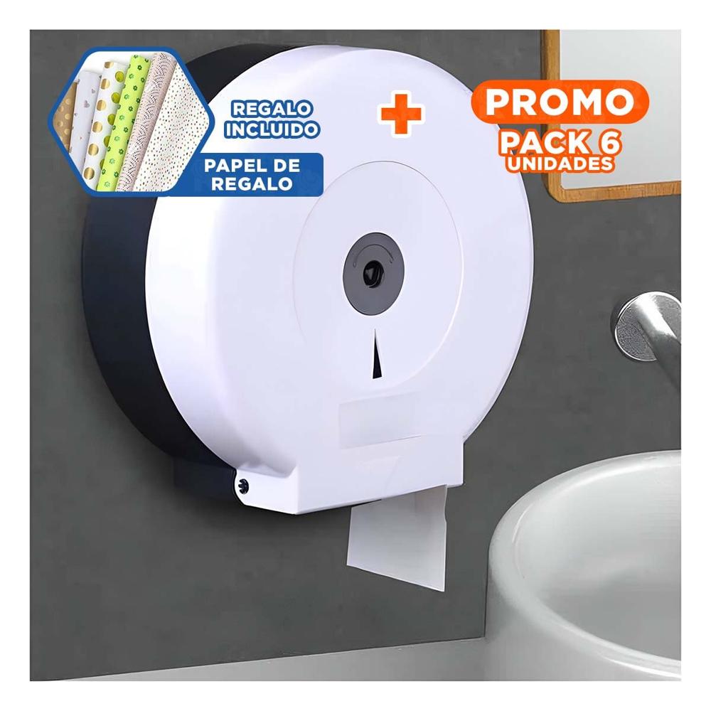 Pack6 Modelo de papel higienico jumbo en blanco y negro para espacios comunes Y+Papel Regalo