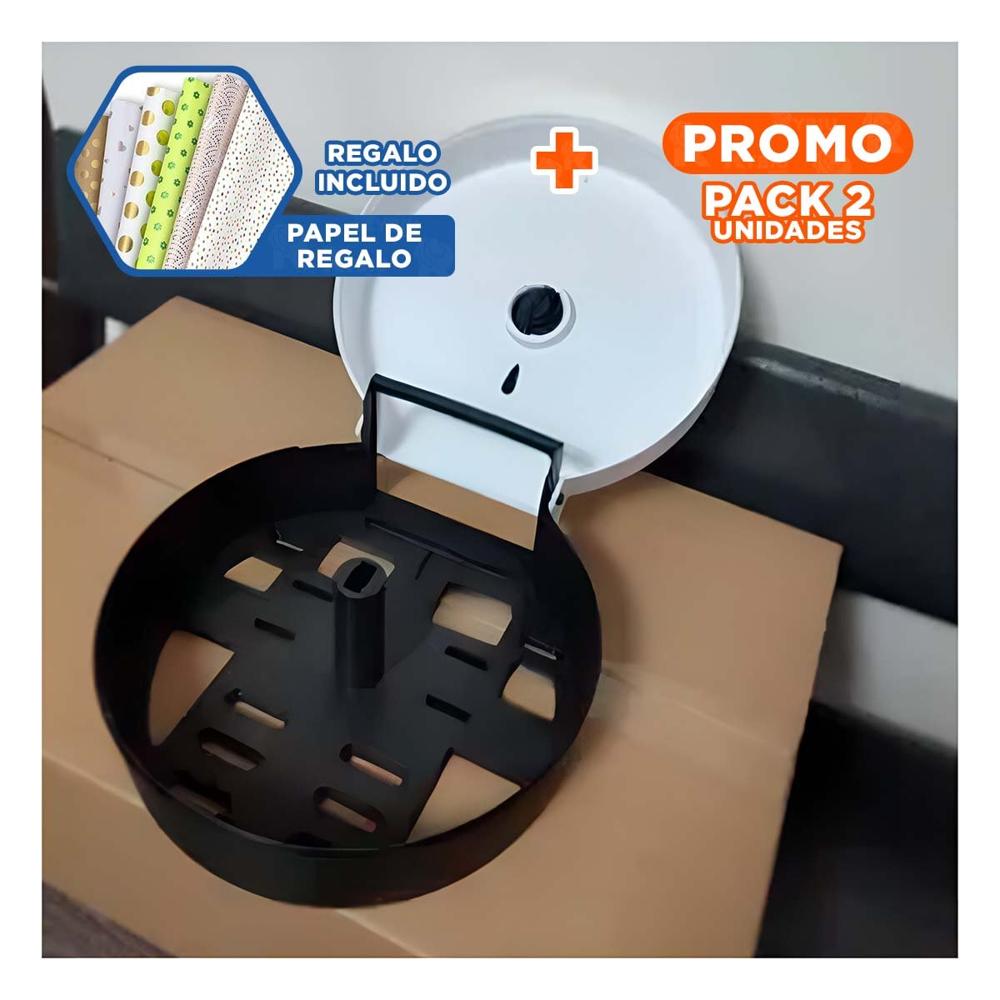 Pack2 Solucion de papel higienico jumbo en blanco y negro para espacios comunes Y+Papel Regalo
