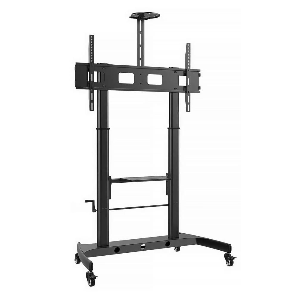 RACK SOPORTE PEDESTAL DE PISO PARA TV Y PANTALLAS INTERACTIVAS DE 55 A 120 PULGADAS