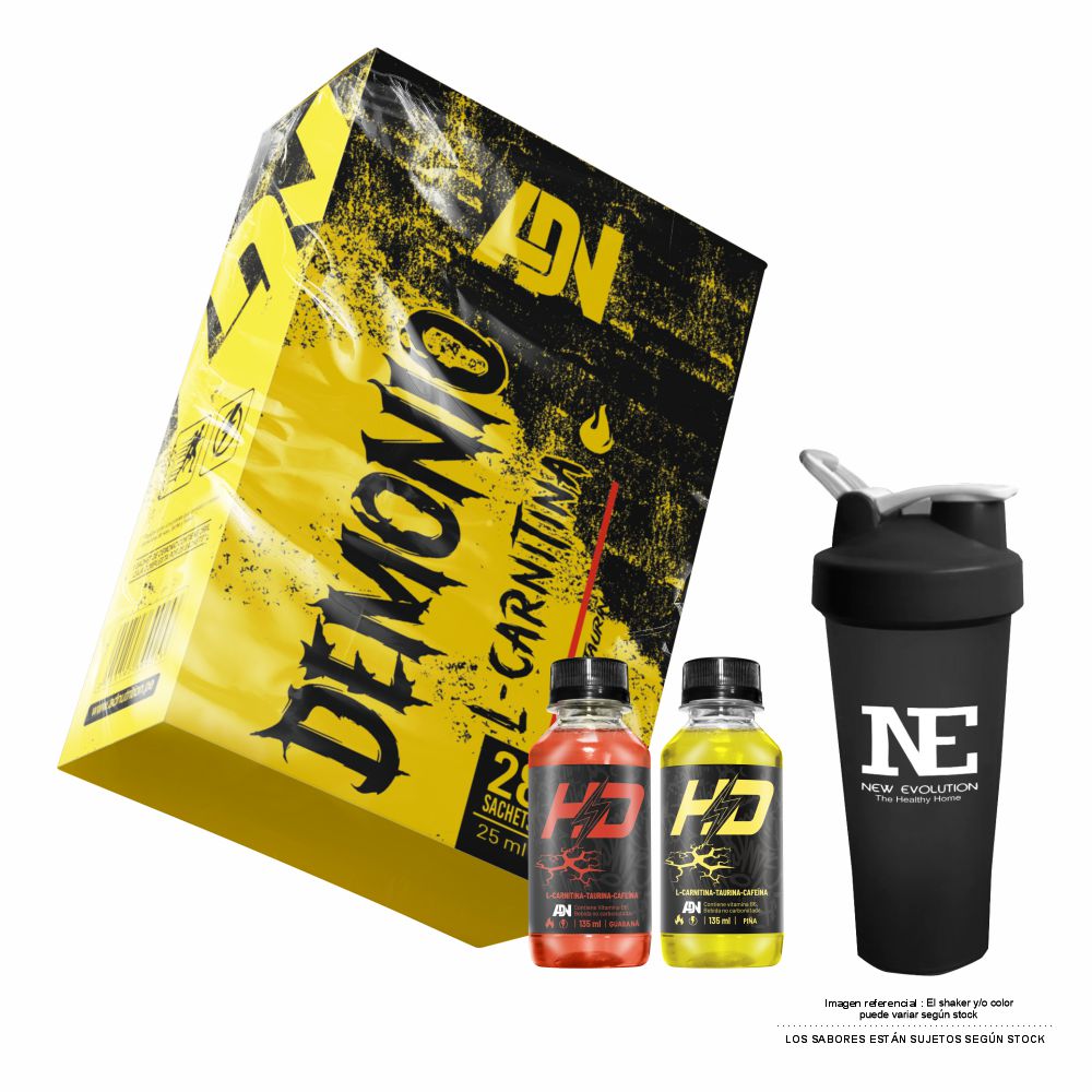 ADN NUTRITION DEMONIO CAJA 28 UNID. MARACUYÁ + SHAKER