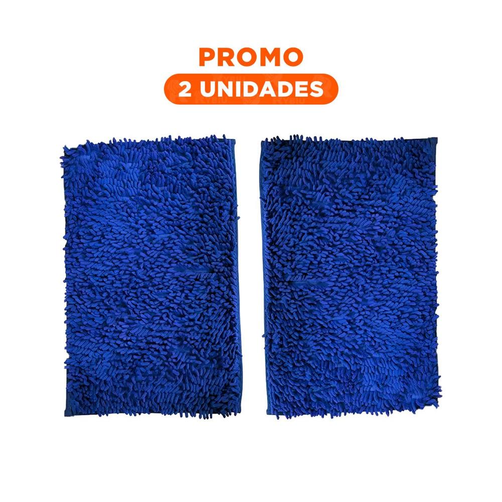 Pack2 Proteccion Rectangular de Piso Microfibra 40x60cm Azul para Hogar