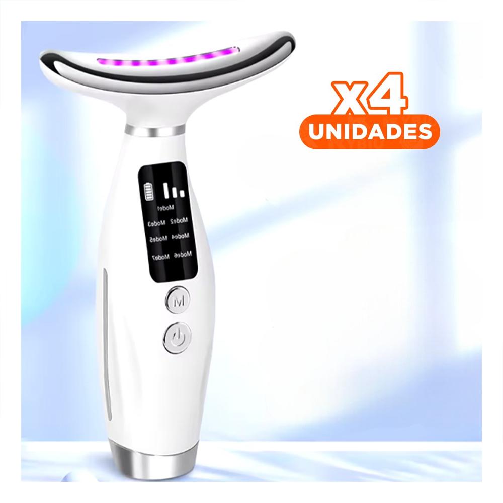 Pack4 Herramienta Facial 7 Modos de Color Uso Domestico Blanco Practico Diario Y+Papel Regalo