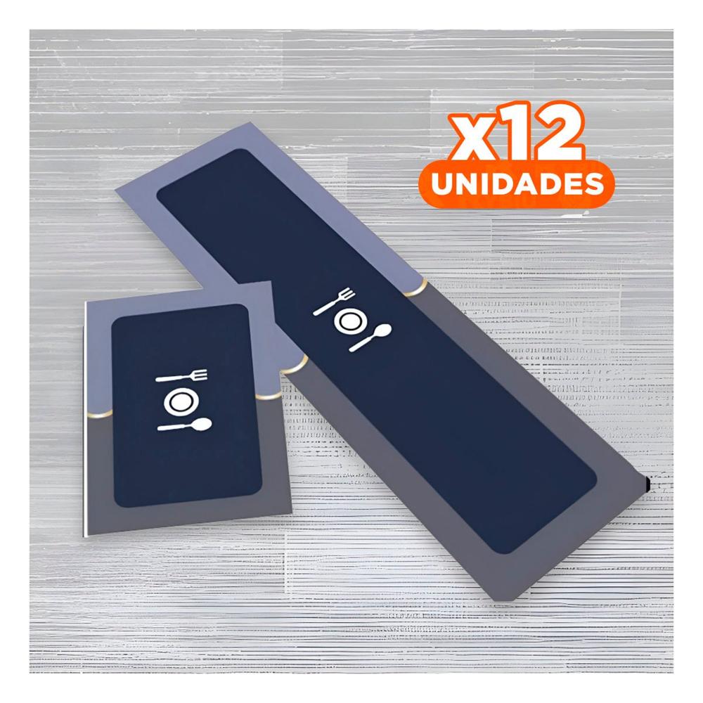 Pack12 Alfombra Practica de Piso Antideslizante para Cocina y Casa Azul Y+Papel Regalo