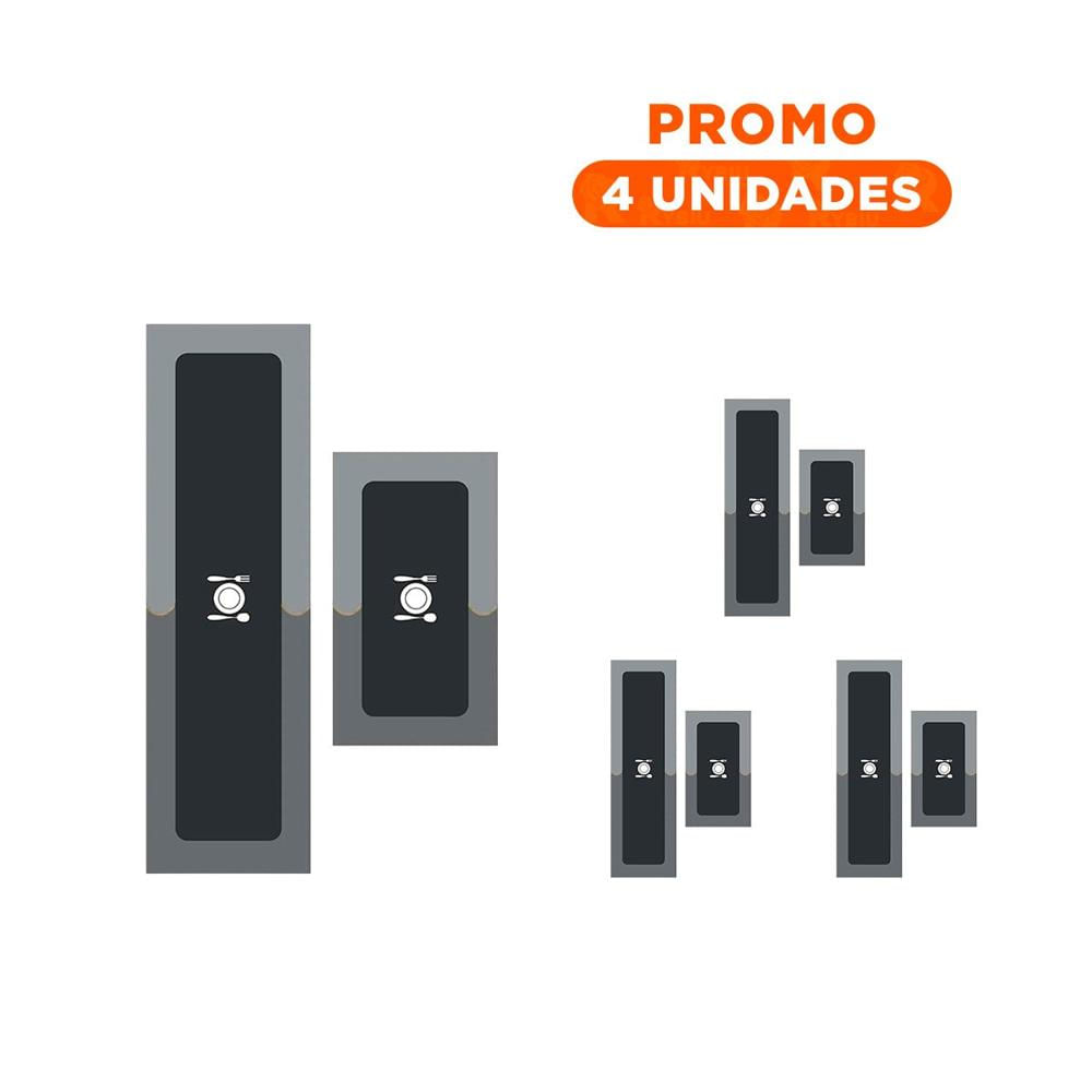 Pack4 Accesorio de Piso Antideslizante para Cocina y Zonas de Casa Plomo Y+Regalo Sticker