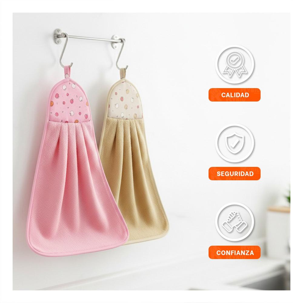 Pack Moderno 2 Piezas Rosado y Amarillo Colgador Cocina 28x38cm Y+Papel Regalo