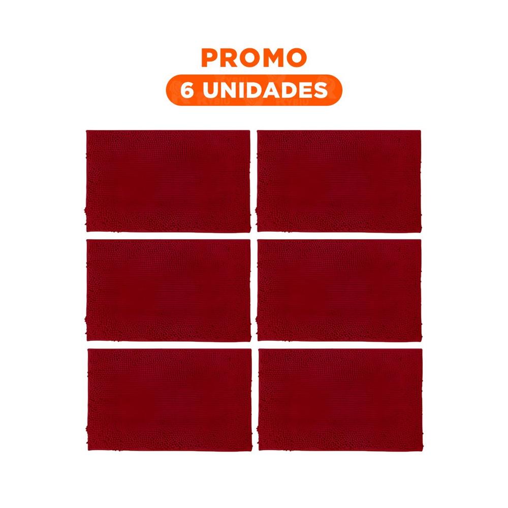 Pack6 Tapiz Rectangular Decorativo Microfibra 40x60cm Guinda Interior