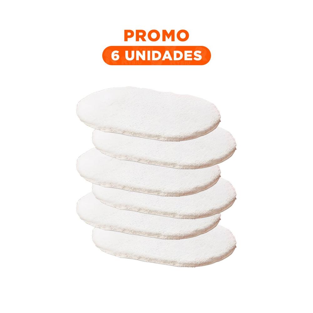 Pack6 Complemento Textil de Piso Ovalado de Microfibra 40x60cm Crema