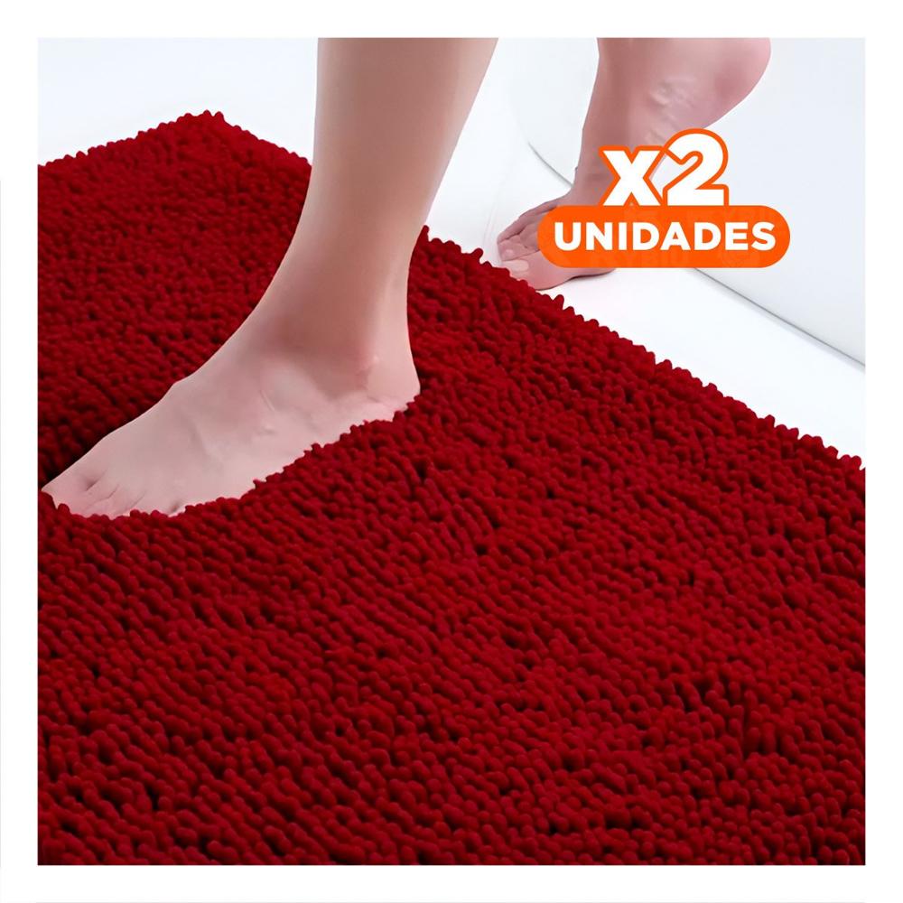 Pack2 Alfombrilla Rectangular Decorativa de Microfibra 40x60cm Guinda Y+Papel Regalo