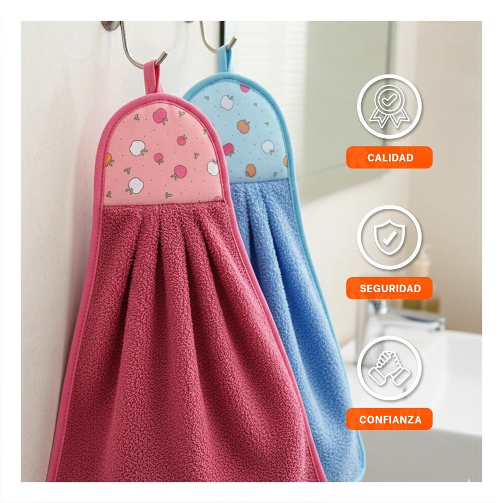 Pack Moderno 2 Piezas Fucsia y Azul Colgador Cocina 28x38cm Y+Papel Regalo