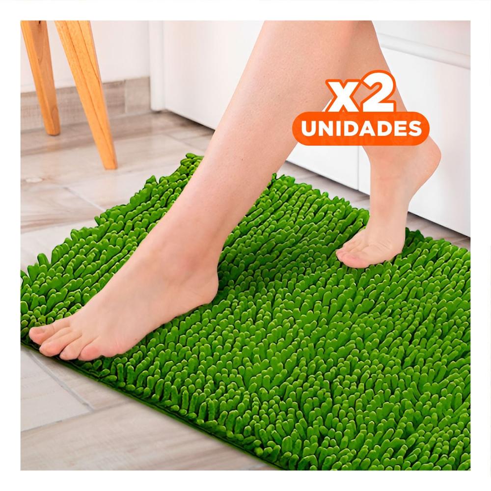 Pack2 Artículo Rectangular de Microfibra para Hogar Verde Limon 40 x 60 cm Y+Regalo Sticker