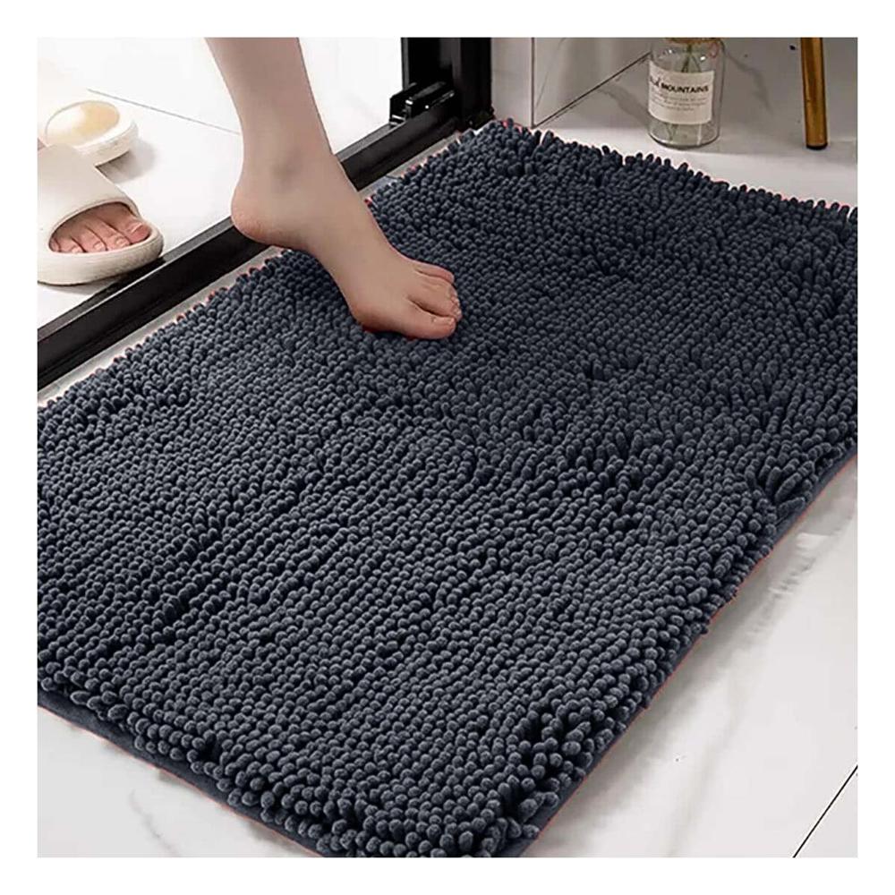 Tapete Rectangular Decorativo de Microfibra 40x60cm Plomo oscuro para Casa Y+Papel Regalo