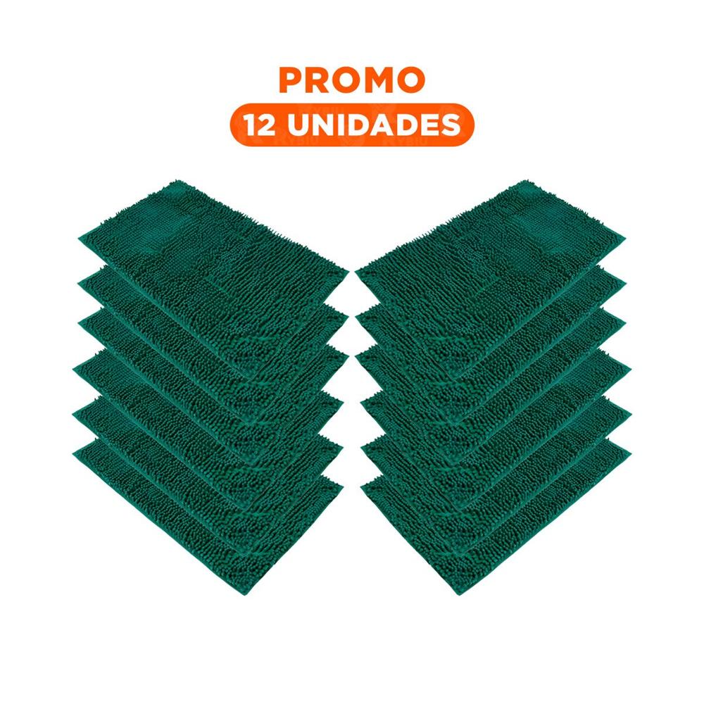 Pack12 Alfombra Rectangular Microfibra 40x60cm Verde oscuro para Hogar Y+Regalo Sticker
