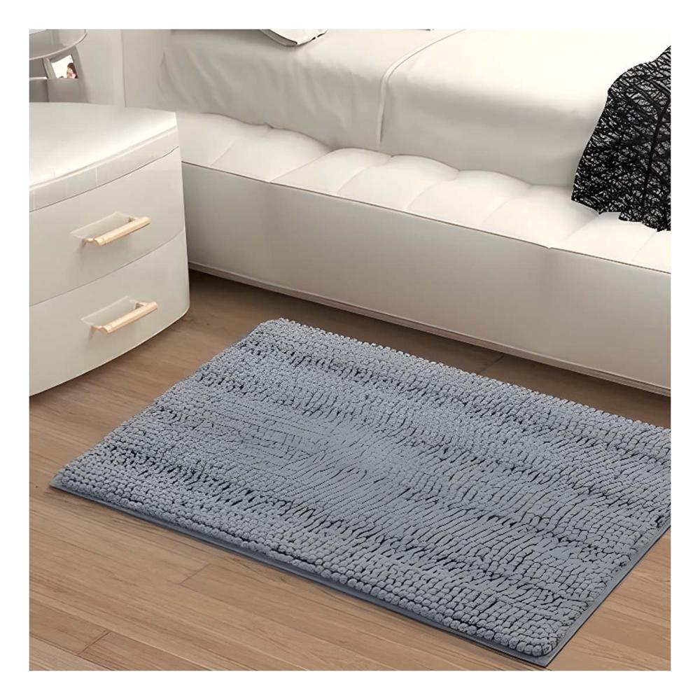 Alfombra Rectangular de Microfibra Decorativa 40x60cm Plomo Claro Estilo Actual Y+Post It