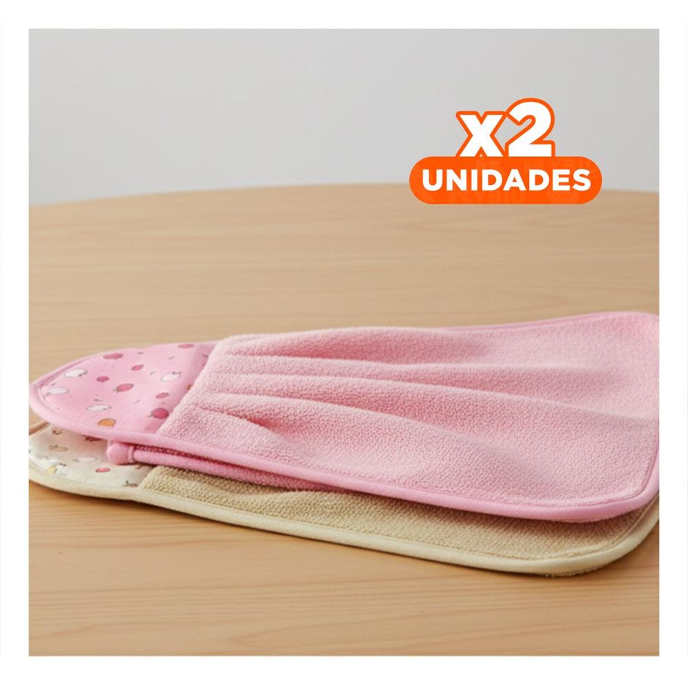 Pack2 Juego Practico 2 Piezas Rosado y Amarillo Toallas Colgador 28x38cm Y+Regalo Sticker