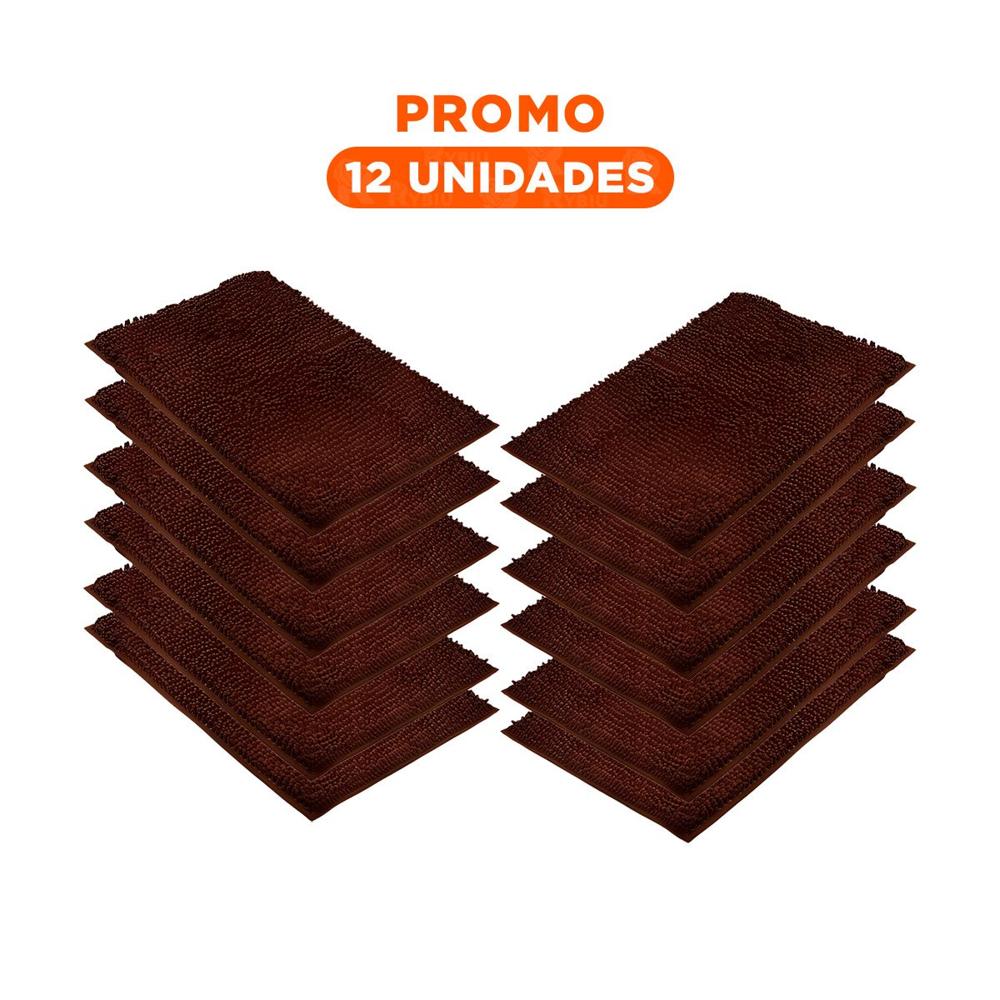 Pack12 Alfombra Rectangular de Microfibra 40x60cm Marron para Espacios Y+Regalo Sticker