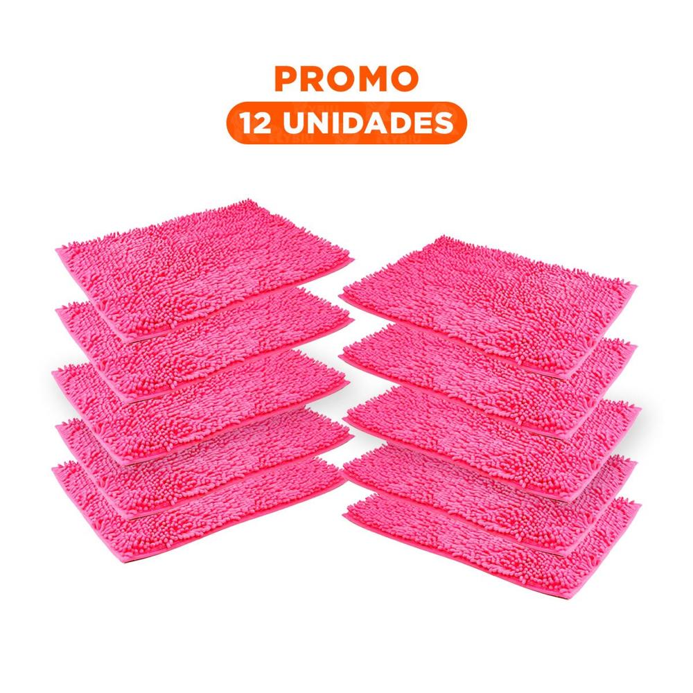 Pack12 Tapete Rectangular Decorativo Microfibra 40x60cm Fucsia Y+Regalo Sticker