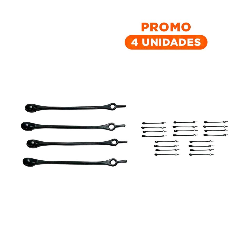 Pack4 Fijador de Silicona Resistente para Uso Diario en Trabajo Negro Y+Regalo Sticker