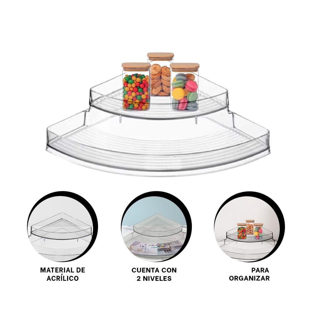 Caja Versatil de Acrilico Esquinero Transparente para Cocina y Sala Y+Ligas Regalo