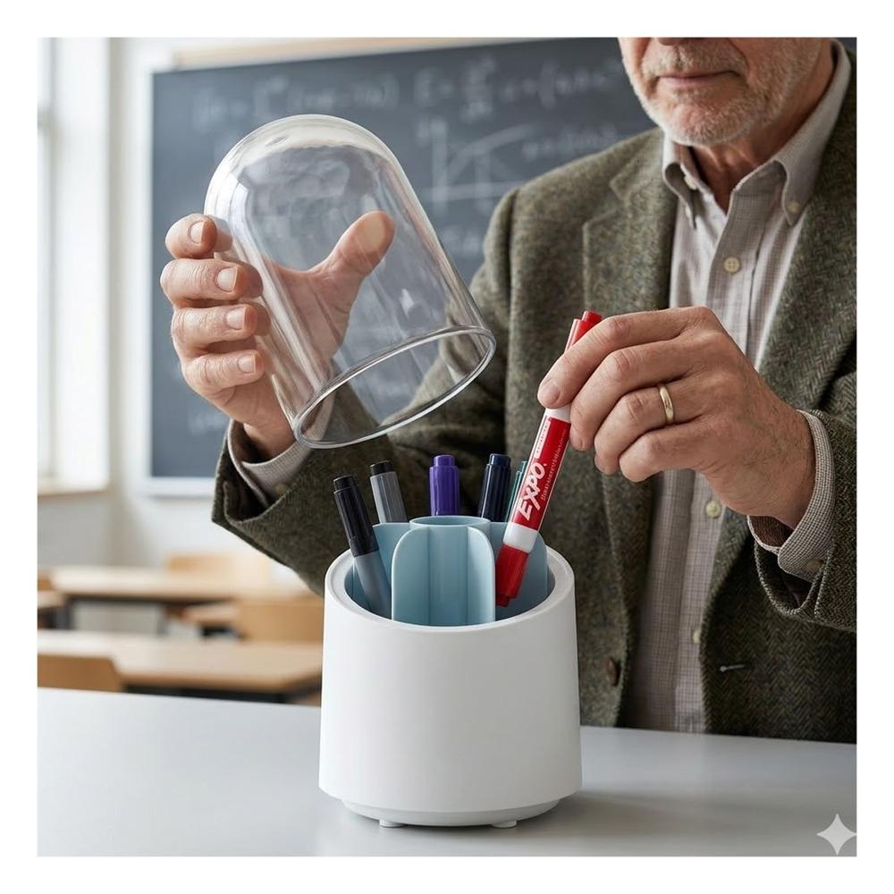 Base Giratoria Celeste para Organizar Cosmeticos en Tocador Diario Y+Post It