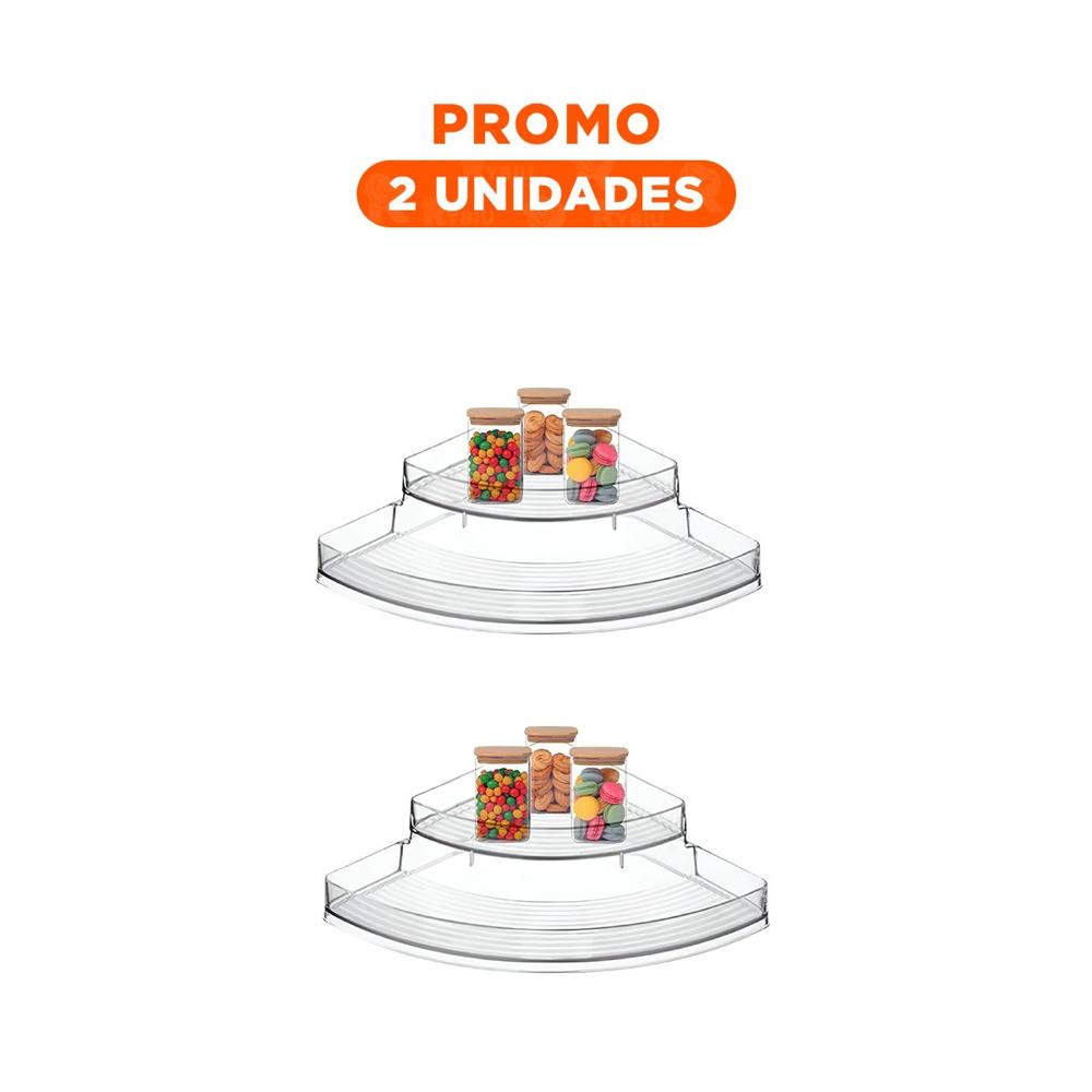 Pack2 Caja Compacta de Acrilico Esquinero Transparente para Mantener Objetos Ordenados