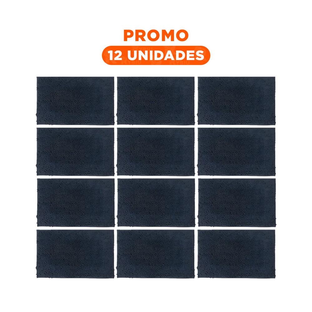 Pack12 Piso Textil Rectangular Elegante de Microfibra 40x60cm Plomo oscuro Y+Regalo Sticker