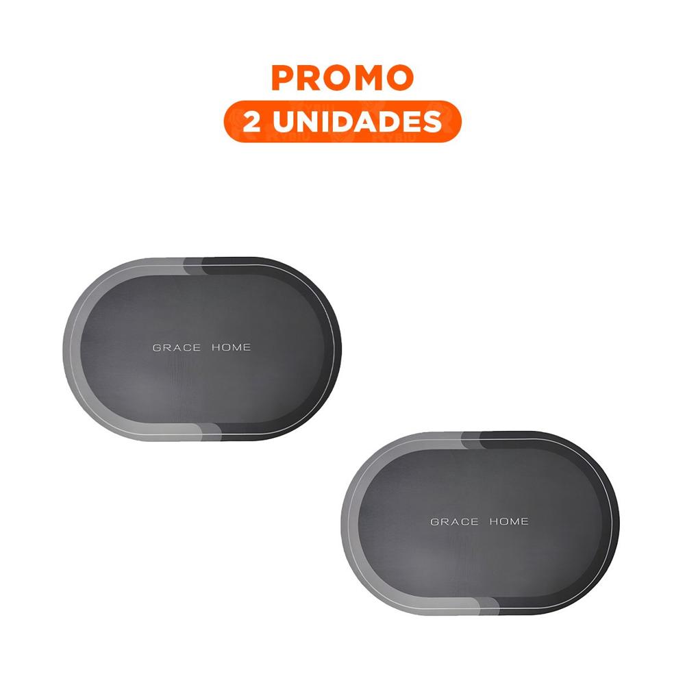 Pack2 Platon Decorativo Ovalado Plomo Para Hogar Casa Y Ambiente Elegante